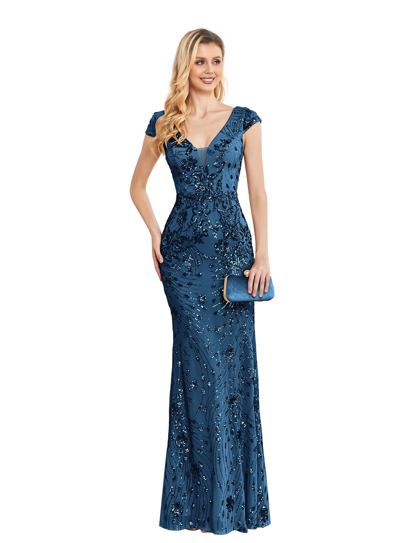 Women's Sequined Long Evening Gown Mermaid