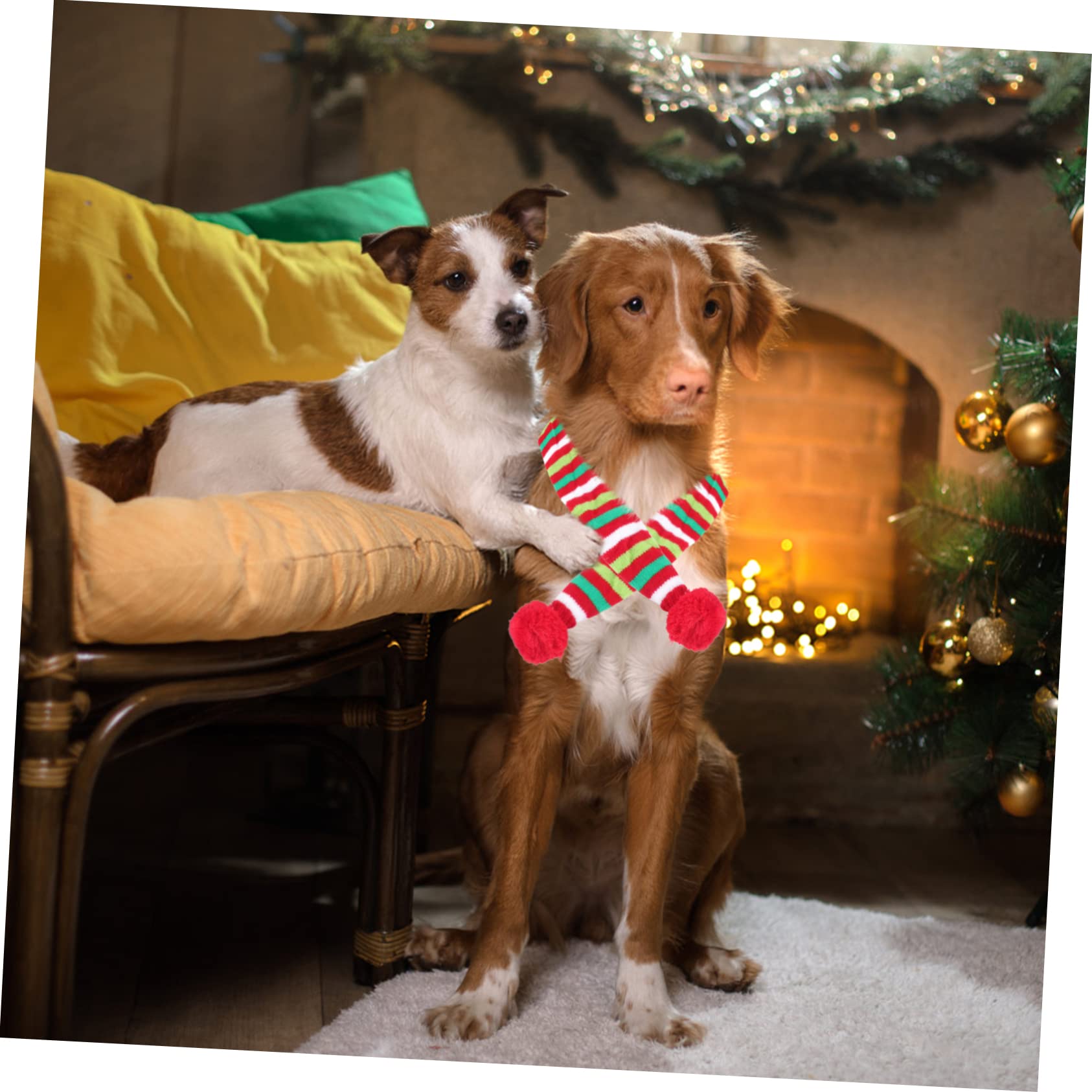 FOMIYES 3piezas Bufanda Navideña para Perros Accesorio De Invierno y Adorable Decoración Festiva para Mascotas para Caminatas y Celebraciones De Navidad