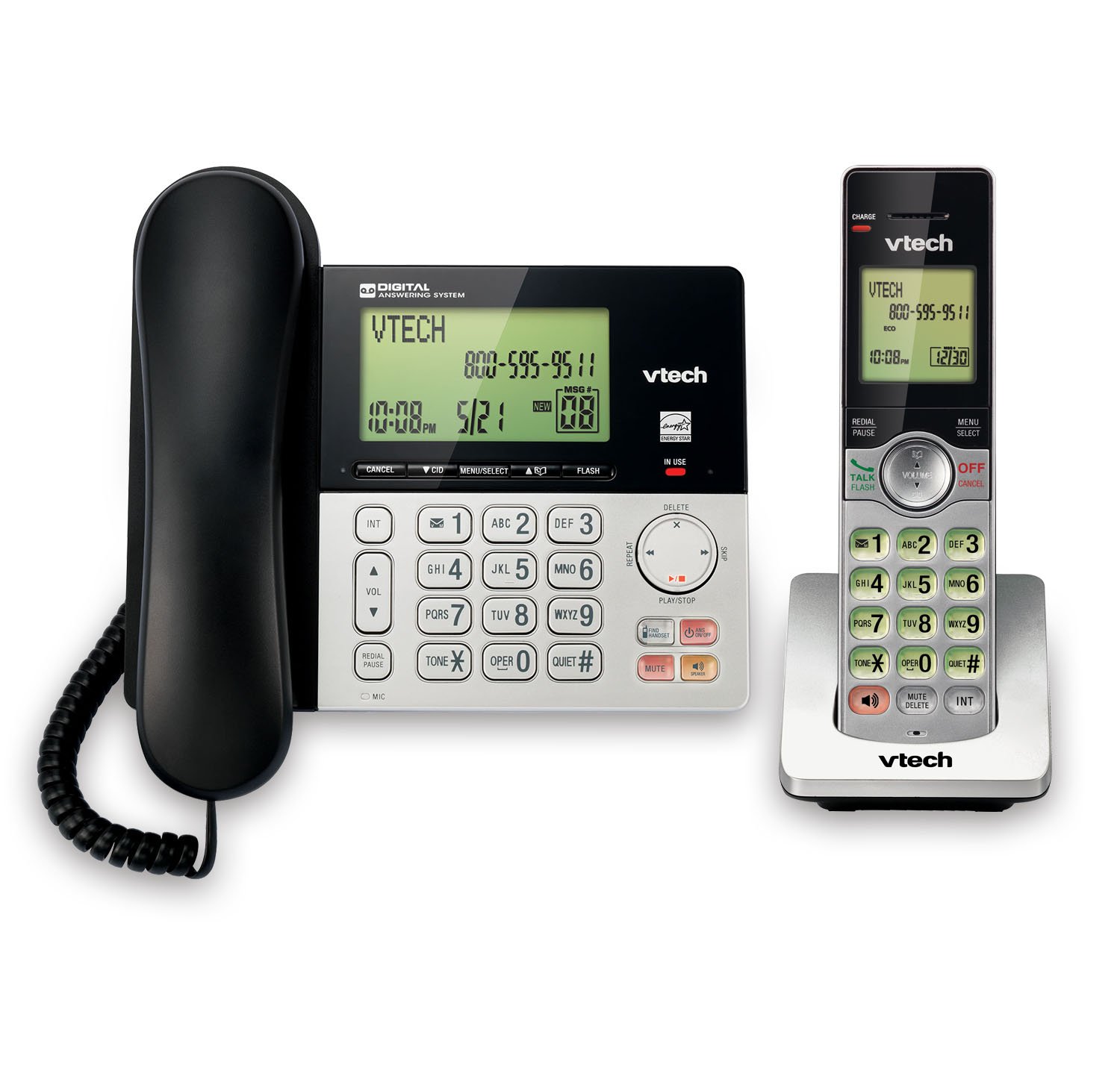 VTECS6949 - VTech CS6949 DECT 6.0 Standard Phone - Black, Silver