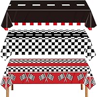 Vista 1 de 3 manteles de plástico con diseño a cuadros, decoración de fiesta de cumpleaños, mantel desechable para niños, suministros de fiesta de cumpleaños