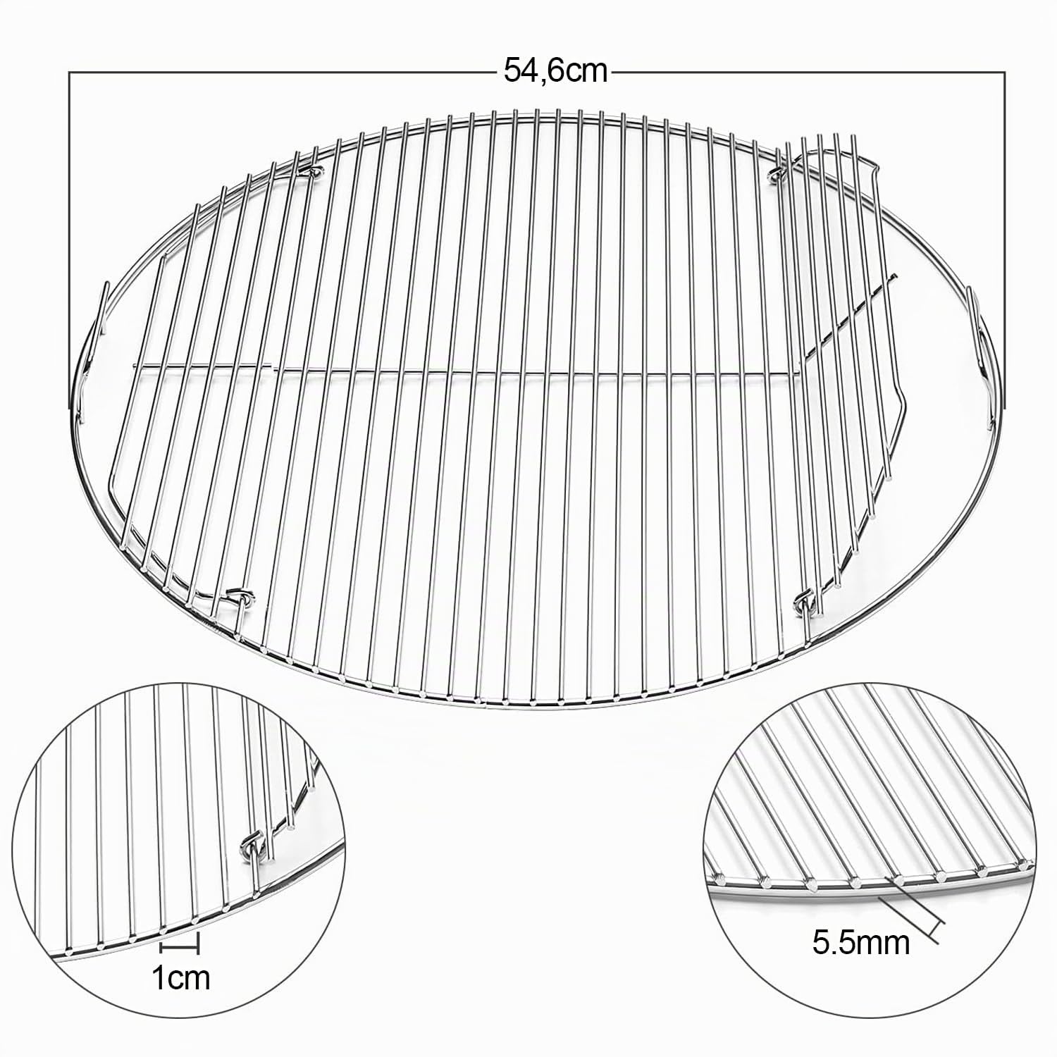 Parrilla redonda plegable 7436 de 54,6 cm para Weber de 57 cm, pieza de repuesto para Weber One-Touch, Performer,Bar-B-Kettle and Master-Touch,Smokey Mountain Cooker Smoker,piezas de repuesto
