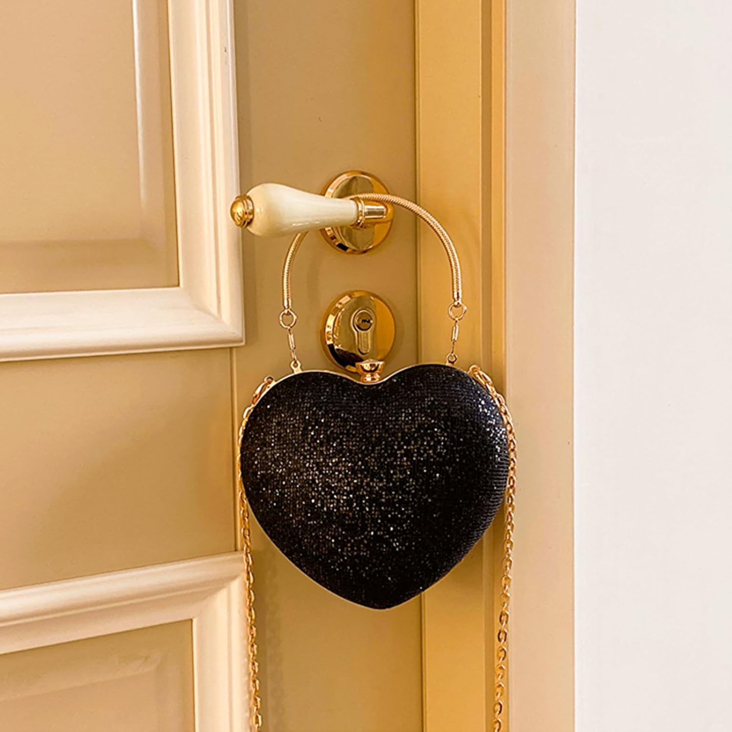 Sparkly Clutch Purses for Women Formal Clutch, Heart Shape Evening Bag, Purse Handbag for Wedding Cocktail Party - Image 6