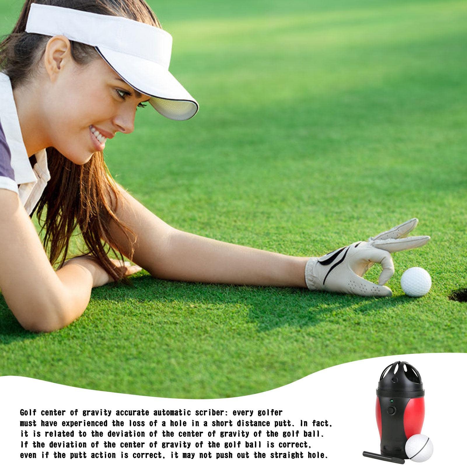 Herramienta para marcar la alineación de pelotas de golf - marcador eléctrico Check-Go Pro, marcador de puntos de pelotas | Herramienta para marcar pelotas de golf para putts rectos, aline