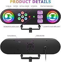 Vista 8 de Luces de DJ con Soporte, 5 en 1 Luces de DJ para Fiestas Bola de Discoteca Conjunto de Luces de Fiesta de Escenario con Control Activado por Sonido
