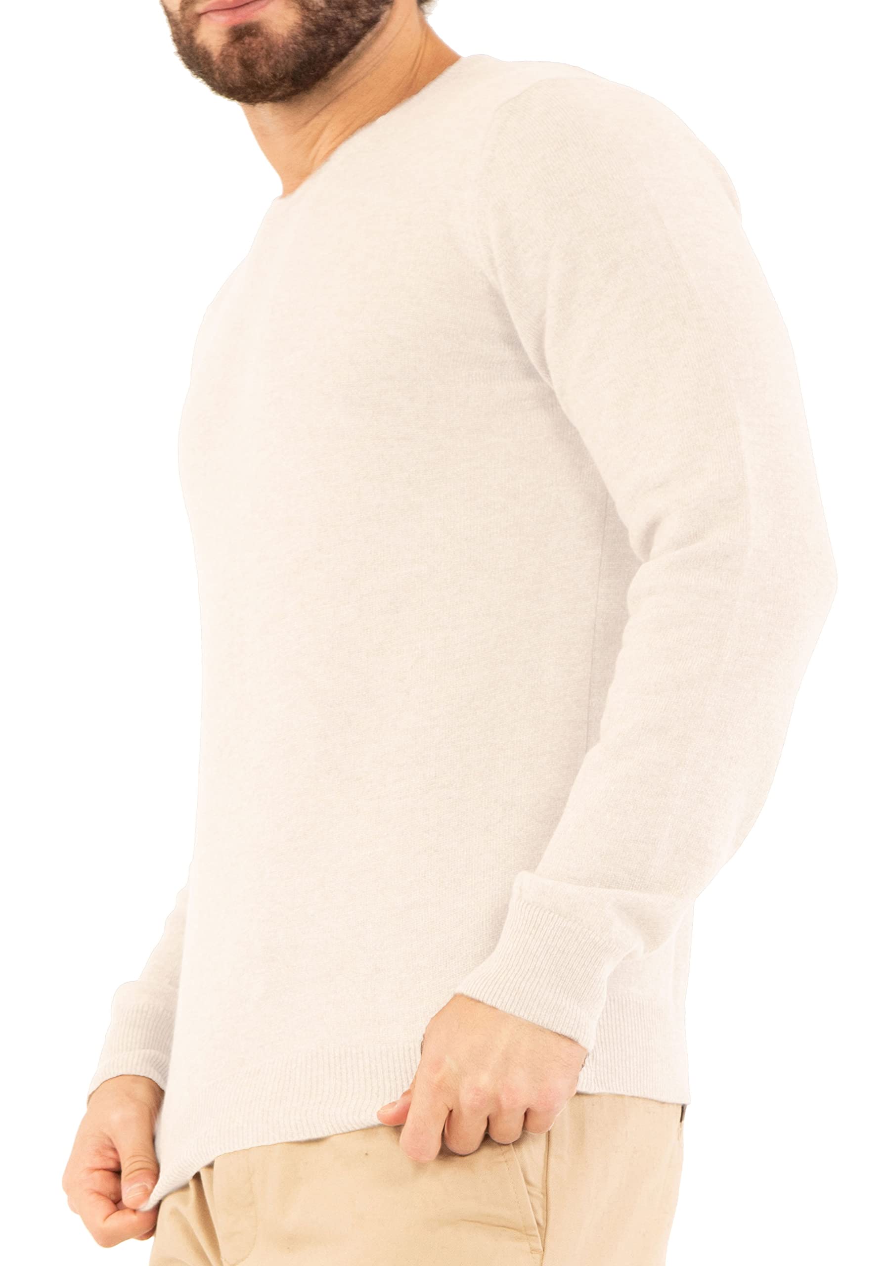 Marine Cashmere - O'Neck aus 100% Kaschmir für Herren, Pullover mit Rundhalsausschnitt, Made in Italy