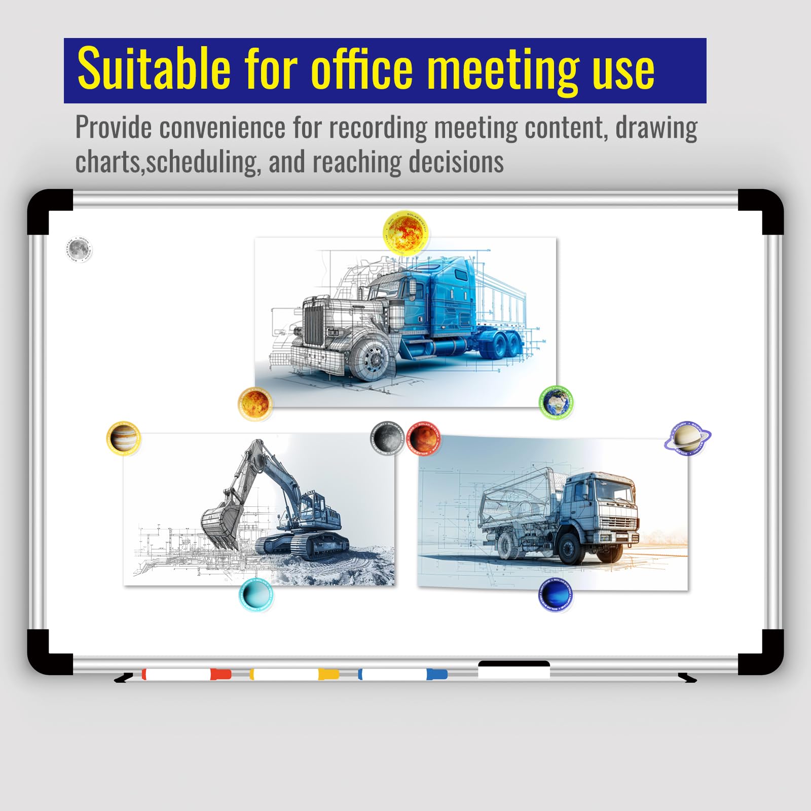 10 Planets Acrylic Fridge Magnet Set - Cute and Funny Magnets for Refrigerator, Whiteboard, Classroom, Office, Kitchen, Locker - Educational Magnets for Kids (Excluding Pluto) - Image 3