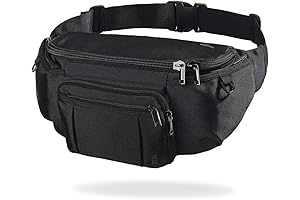 Sports Fanny Pack for Men, Large Waist Pack with Six Zipper Pockets,...