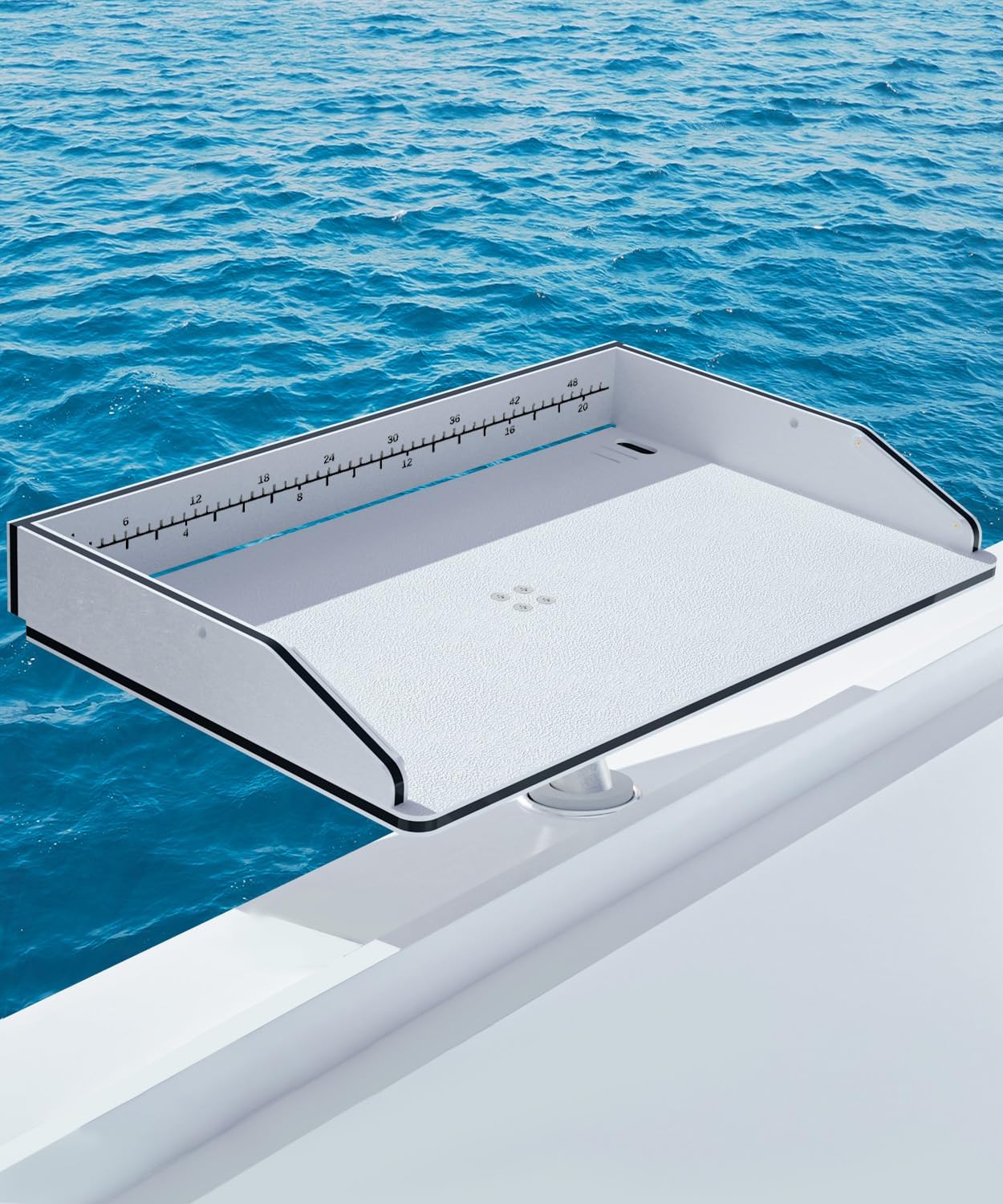 Bait Cutting Board Boat Table Bait Cutting Boards for Rod Holder Mount Bait Fillet Table for Fish Cleaning Station Boat Drink Bar and Grill Platform Marine Accessories Fishing Gifts (Black)