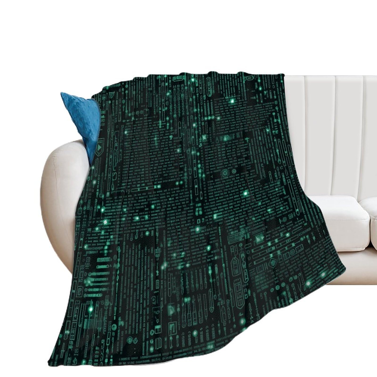 Couverture flanelle hacker 150x200 pour des soirées tech et cocooning sur le canapé