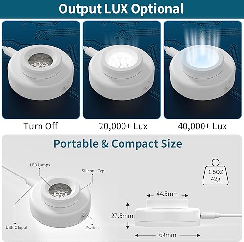 Miniatura 5 de Cargador rápido de reloj solar, luz LED para cargar relojes solares con tapas de tamaño, función de apagado automático de 8 horas, compatible con