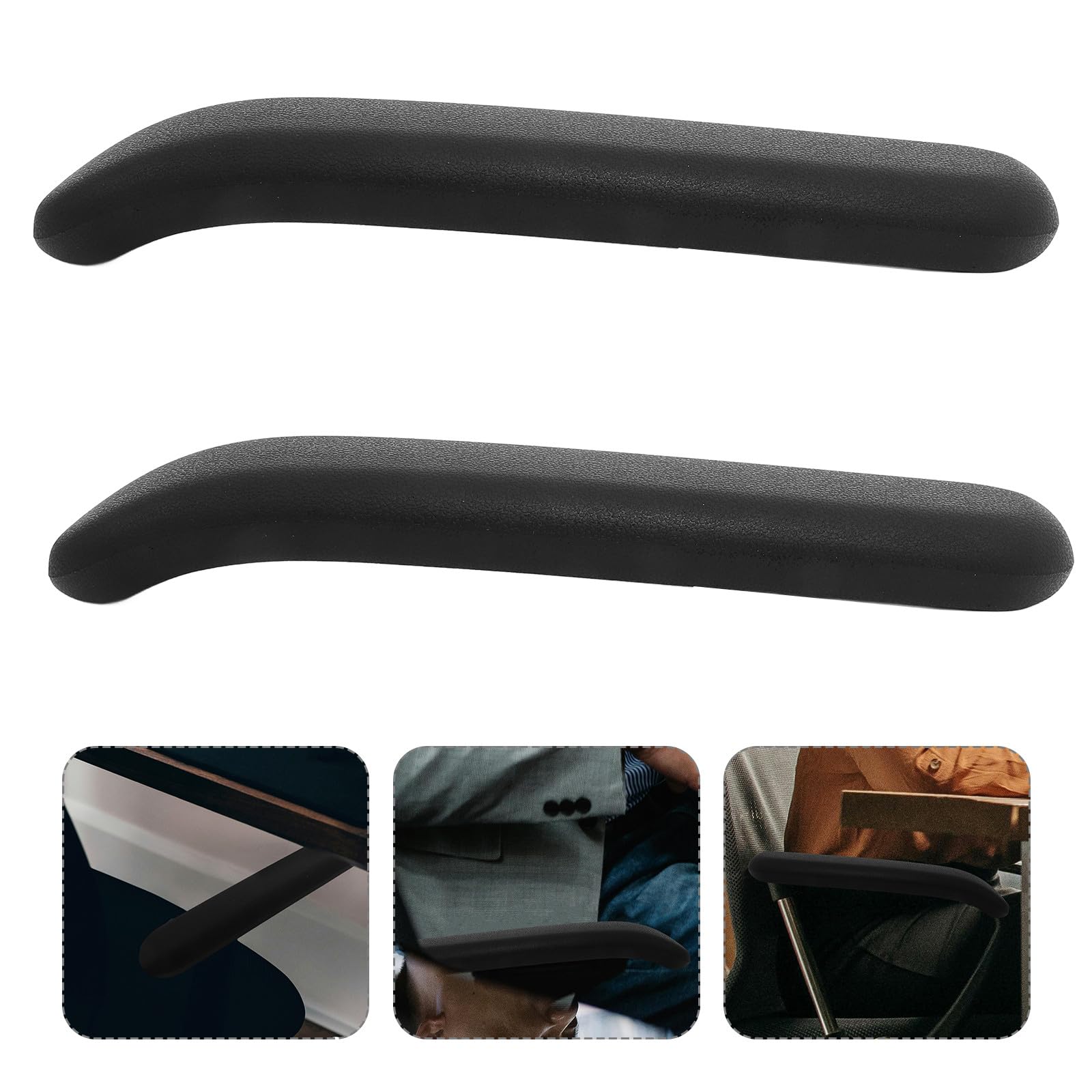 de Cojines en PU Negro de Silla de Oficina para Reposabrazos 2 Piezas Reposabrazos Ajustable y Soporte de Asistencia para Trabajadores de Oficina