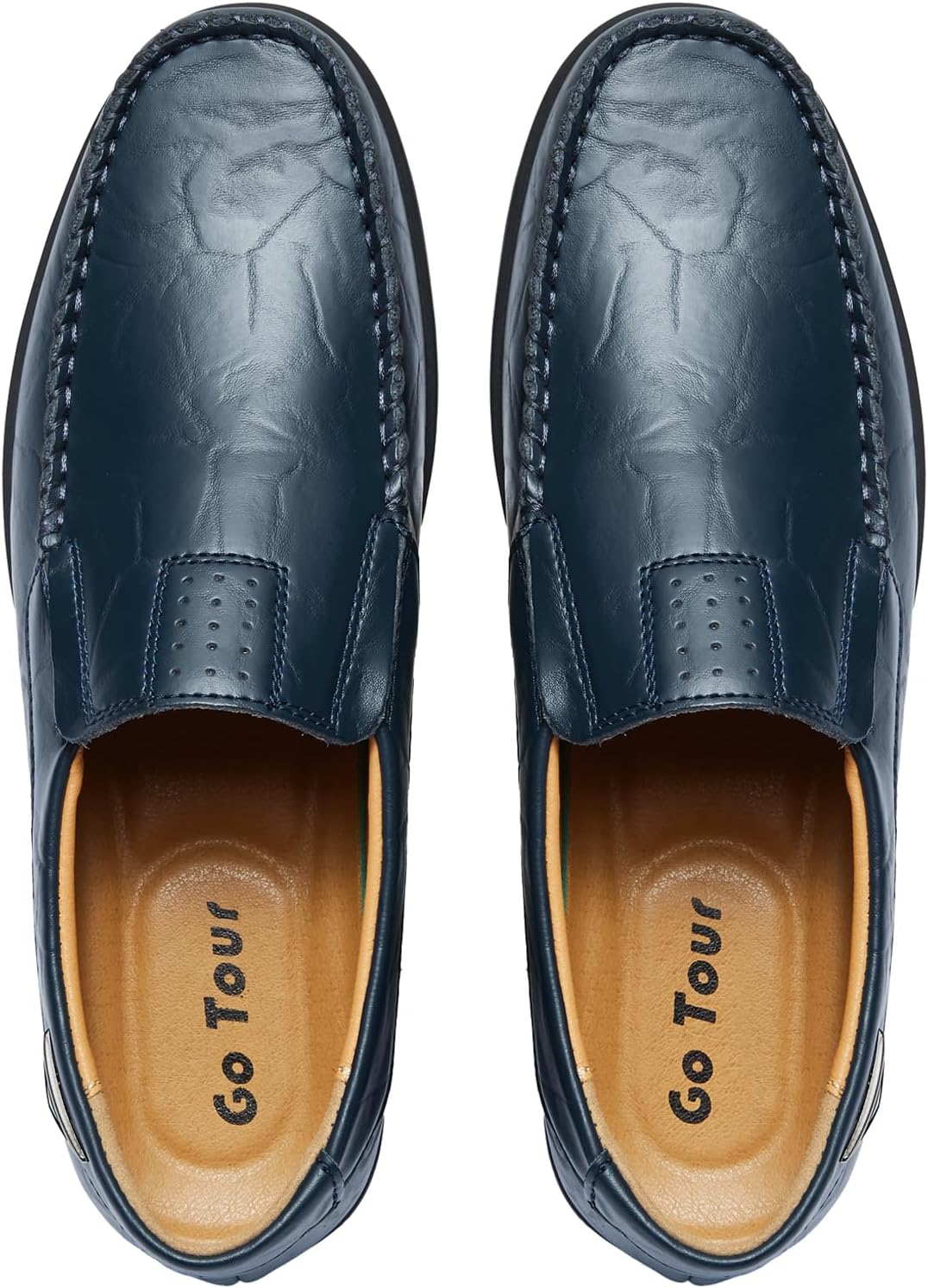 Go Tour Men’s Casual Leather Fashion Slip-on Loafers Shoes - Image 3