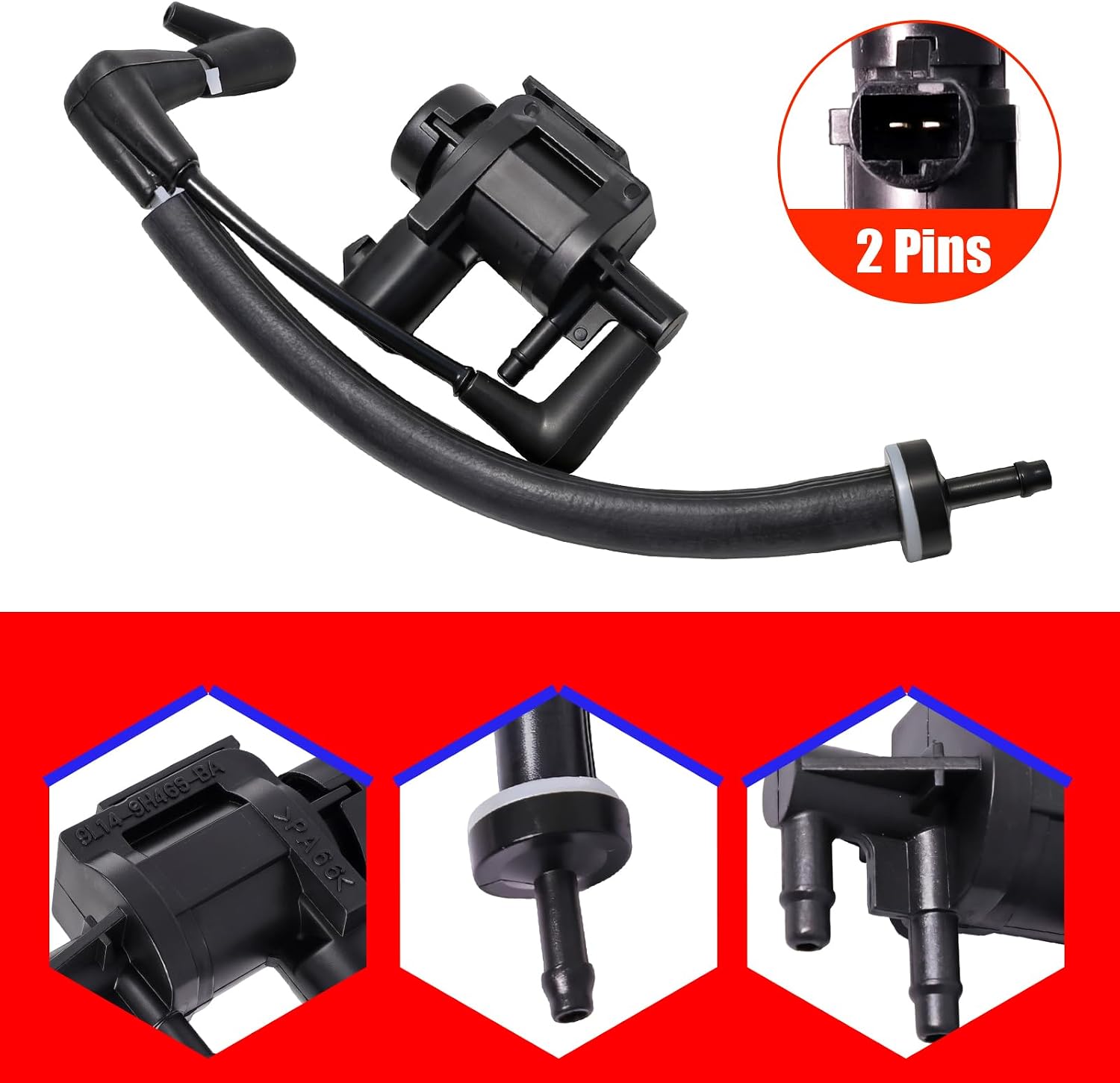 SMMS 7L1Z-9H465-B 4WD Vacuum Solenoid Valve + Auto-Locking Hub Vacuum Line Tube Iwe Check Valve FL3Z3A788B for F150 Expedition Super Duty Navigator Lincoln 2011-2020, Replaces OE: F37Z-13776-B