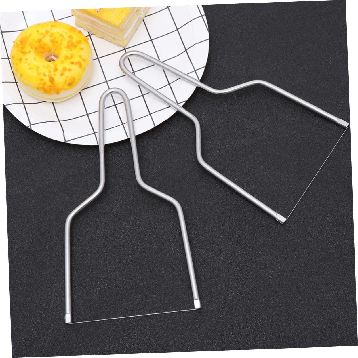 KICHOUSE 18.3x9.6cm Stainless Steel Cheese Slicer 3pcs Cheese Board Handheld for Home