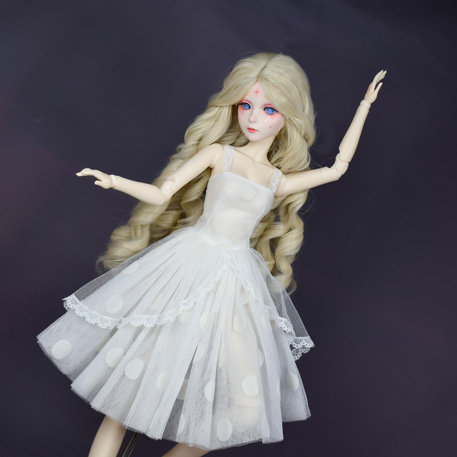 1/3 BJD lalka biała skóra dostosowane ciało lalki syrenka księżniczka rozmaryn z białą sukienką 60 cm 24 cale ręcznie malowane ruchome przeguby kulowe lalki SD