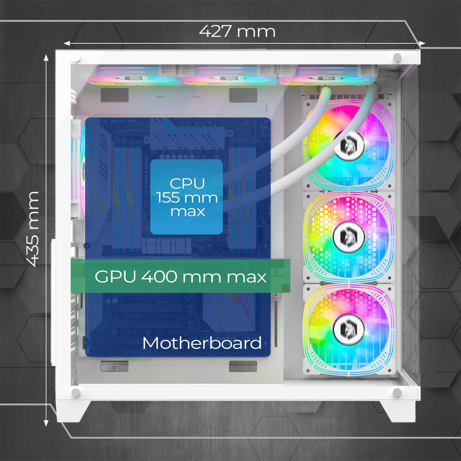 Internal dimensions for CPU cooler and GPU length