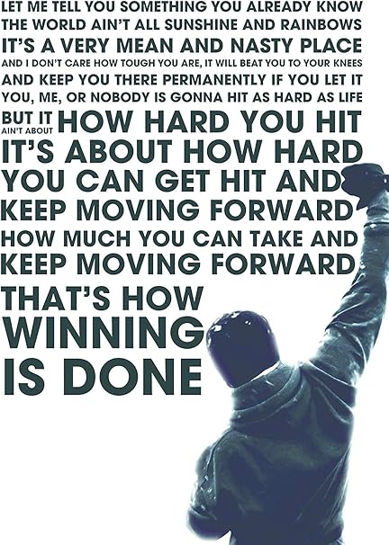 Famous Rocky Balboa Quotes Large (A2 24Inch X 16 Inch) Rocky Balboa Boxing (Ellymo) Inspirational Motivational  Quote Sign Poster Print Picture : Amazon.co.uk: Home & Kitchen