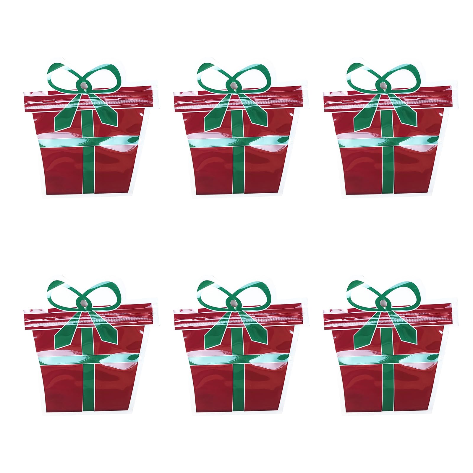 Yhplxyuus Of 6 Festives Christmas Holiday Present Bags Practical Gift Wrapping Bags Stylish Candy and Toy Storage Container Seasonal Celebration Accessories
