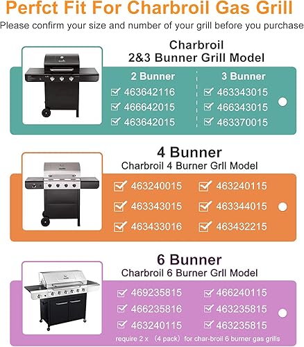 Miniatura 4 de Utheer Piezas de parrilla para Charbroil Advantage Series 4 Burner 463240015, 463344015 463432215 463343015 463436815 Parrillas de gas Tubo de