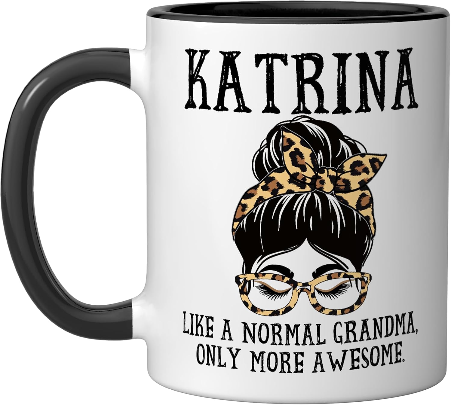 Katrina Like a Normal Grandma Only More Awesome Mothers Day Ceramic Mug, Orange/White, 11oz image 5