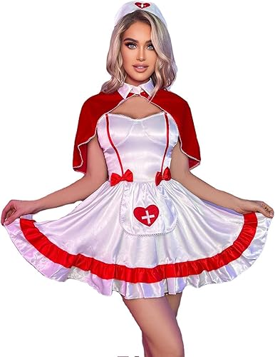 Disfraz sexy de enfermera para mujer, uniforme de enfermera para adultos, disfraz de Halloween, cosplay, disfraz travieso de enfermera