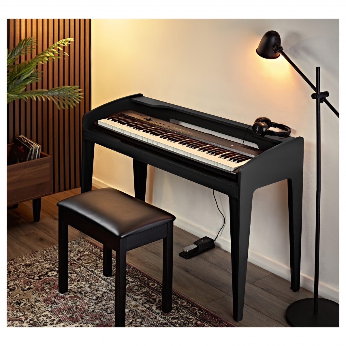 gear4music modul Supporto universale per tastiera in legno, nero