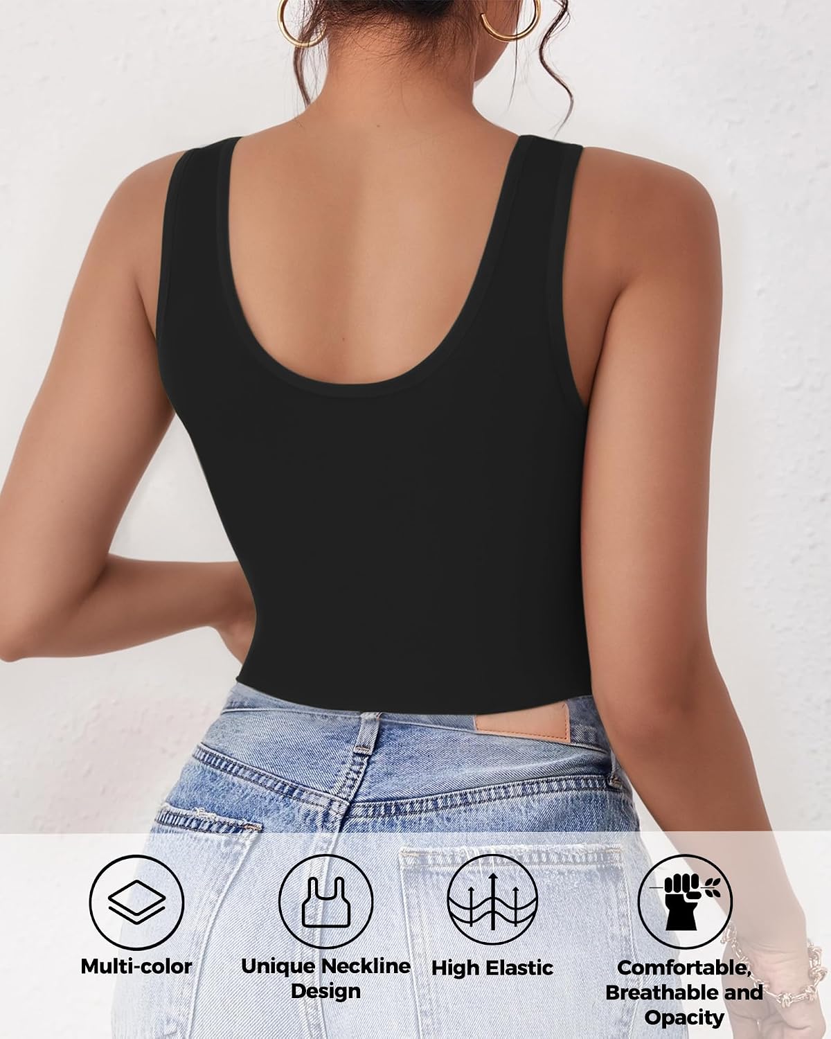 2-3Pcs Tank Tops for Women, U Neck Sleeveless Crop Tops, Basic Cropped Racerback Going Out Tops Athletic Sports Shirts