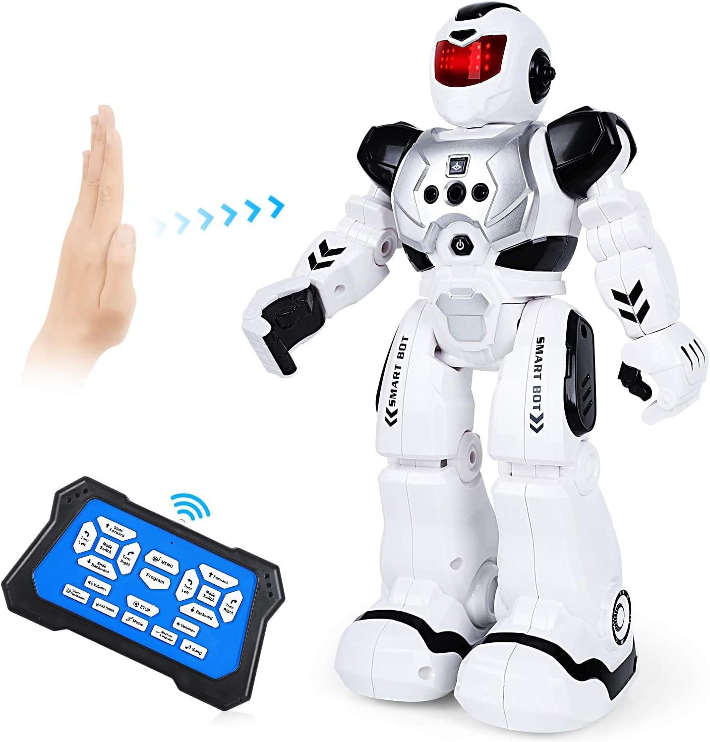 Xtrem Bots Guardian Bot With Motion Sensor Programmable Remote Action Robot Toy - Red White