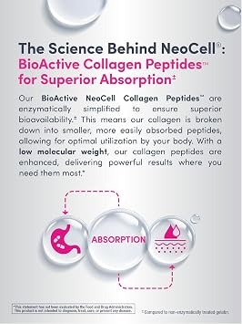 NeoCell Super Collagen with Vitamin C, 120ct Collagen Pills, Non-GMO, Grass Fed, Paleo Friendly, Gluten Free, Collagen Peptides Types 1 & 3 for Hair, Skin, Nails and Joints (Packaging May Vary)