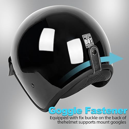 Miniatura 3 de Casco de motocicleta retro de cara abierta 34, casco Vespa, casco vintage para Vespa, motocicleta, Casco, ciclomotor, crucero, Bobber y Chopper,