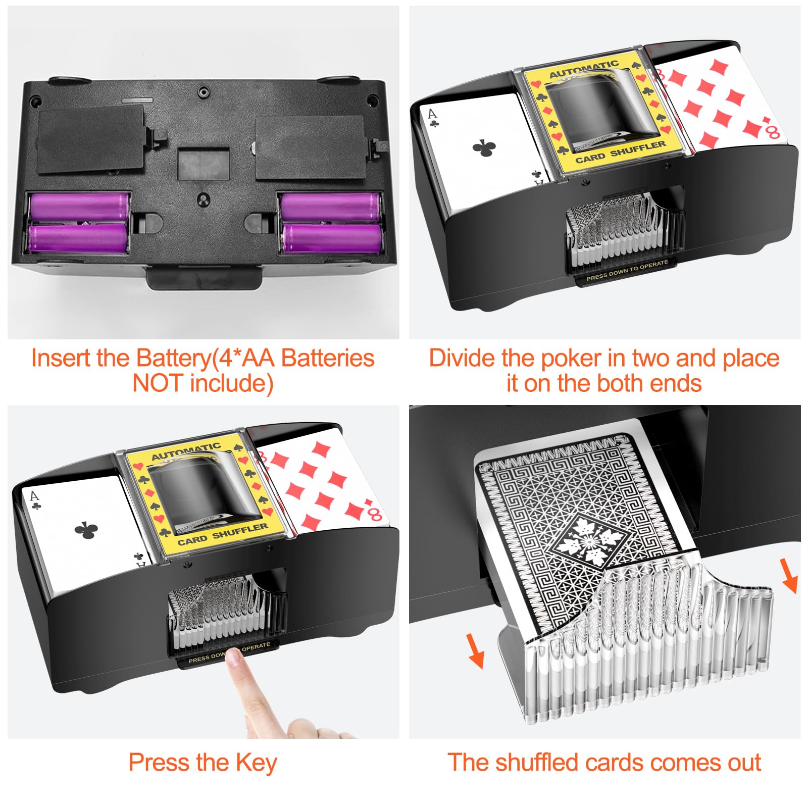 Gvolatee Barajador de Cartas Automático, Repartidor de Cartas Giratorio, Mezclador de Cartas de Póker, Card Shuffler, Máquina Barajadora de Cartas, Máquina Mezcladora de Tarjetas, para UNO, Blackjack