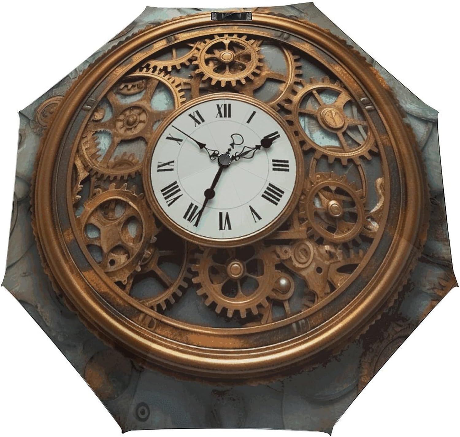 Windproof Travel Umbrella Rusty Steampunk Clock Folding Small Sun Umbrella Lightweight Small And Compact Suit for Pocket