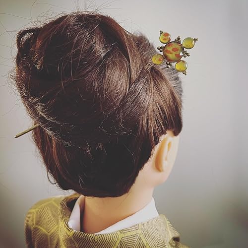 Miniatura 6 de Kanzashi Long Metal Resin Blue Hair Stick