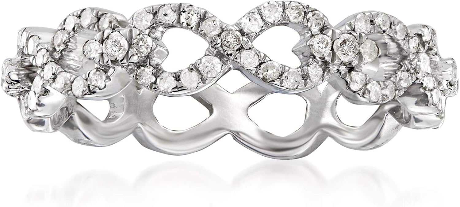 Ross-Simons 0.50 ct. t.w. Diamond Infinity Eternity Ring in Sterling Silver : Clothing, Shoes & Jewelry