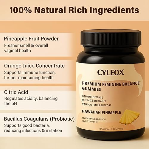 Miniatura 6 de Gomitas Premium Balance  Sabor Piña  Probiótico para Mujeres y Equilibrio Femenino, Bienestar Digestivo, Vitalidad Diaria  60 gomitas