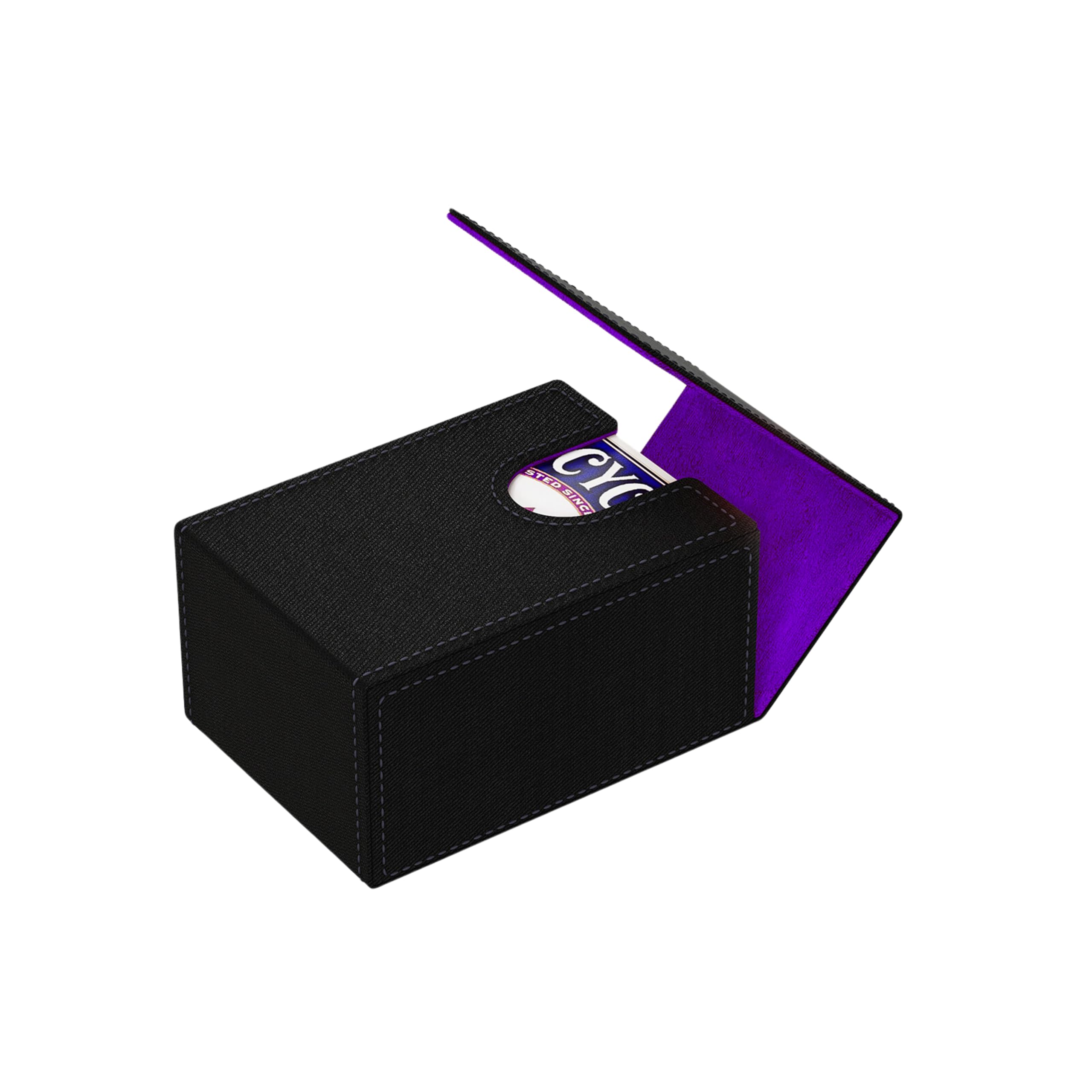 Boltquan Étui en cuir à deux étages pour cartes de poker - Contient deux jeux de cartes de format poker - Porte-cartes double étage haut de gamme avec design élégant et fermeture