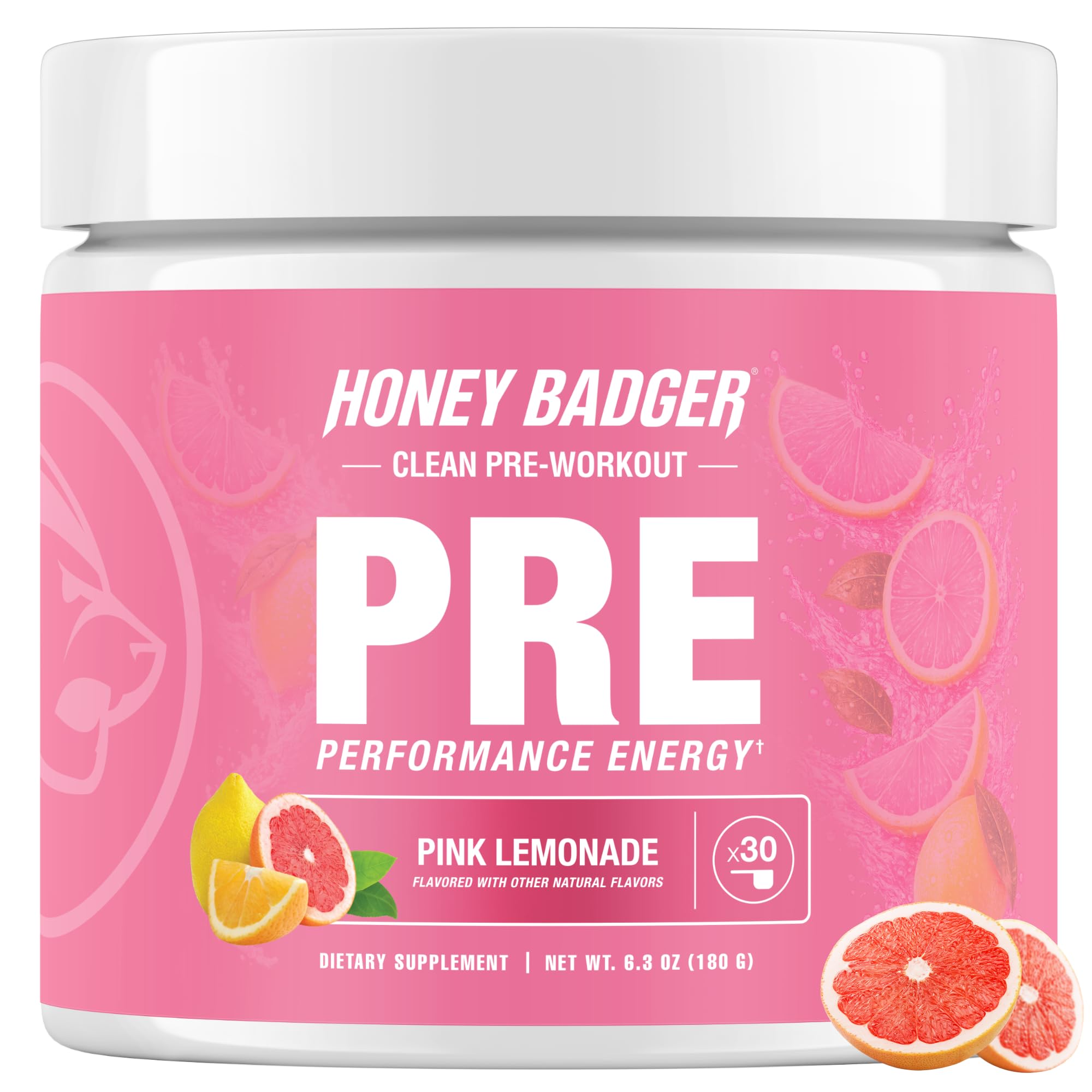 Honey Badger Pre Workout Powder, Keto Vegan Preworkout for Men & Women, Beta Alanine & Caffeine, Sugar Free Natural Energy Supplement, Wild Berry, 30 Servings — Amazon image 7