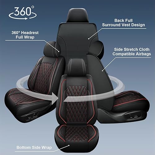 Miniatura 2 de 2 fundas de asiento delantero de automóvil para ChevroletChevy Trailblazer 2021-2024, cojín de asiento de Chevy de piel sintética, impermeable,