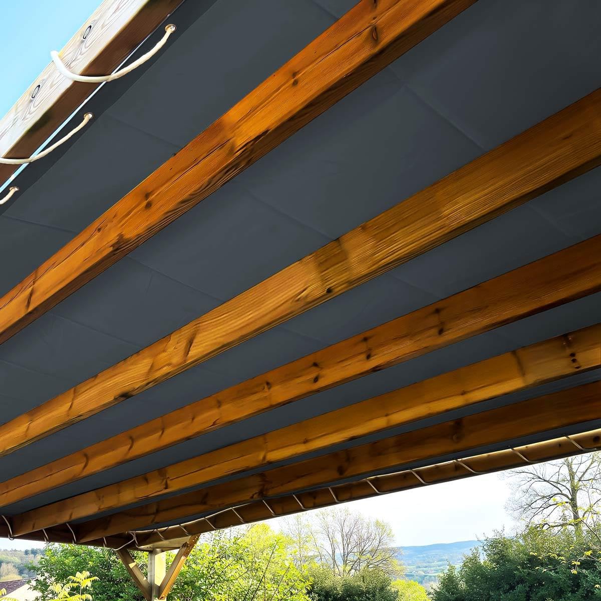 Lona impermeable para pérgola 3x4 cenador exterior terraza gris oscuro