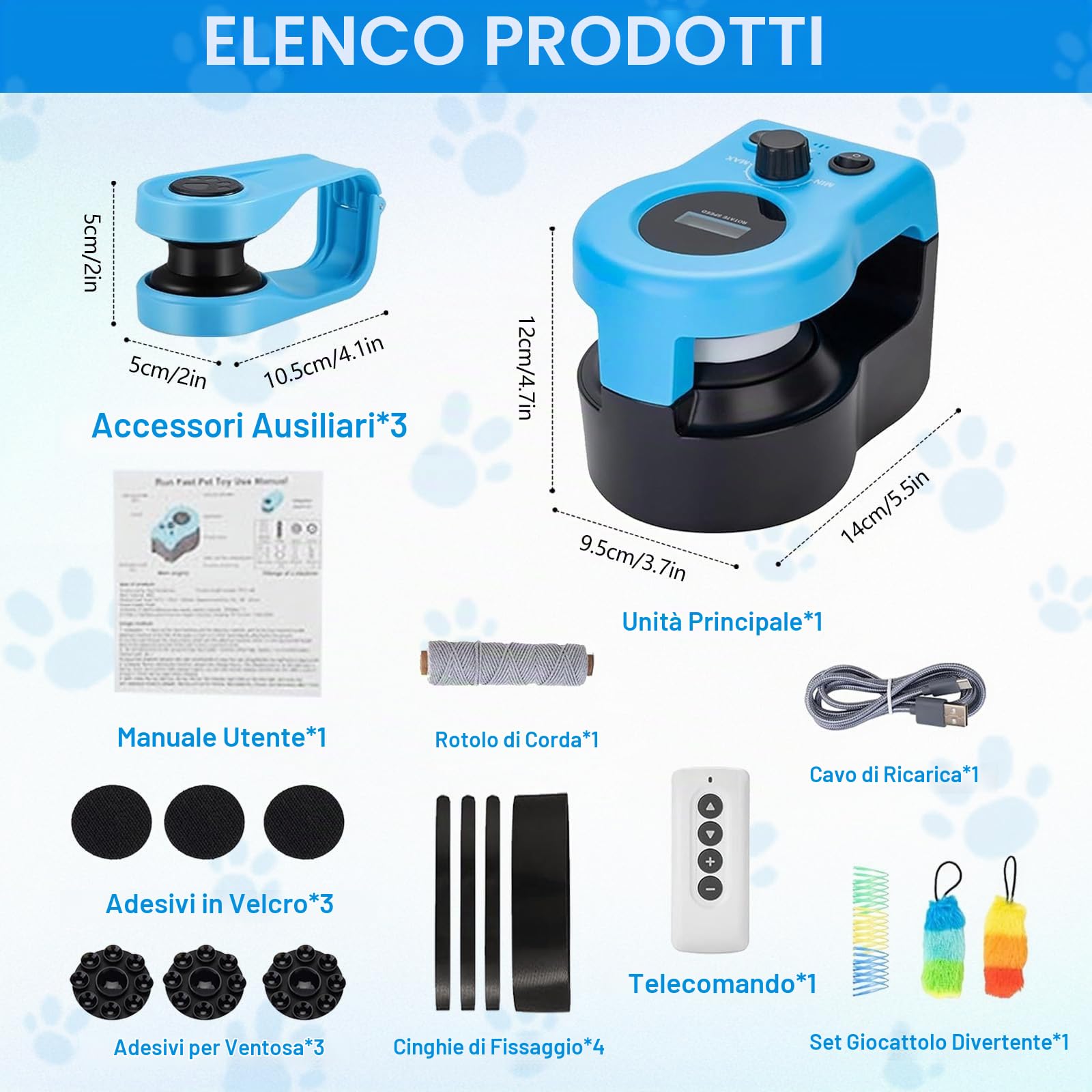 Giocattolo Per Gatti, Giocattolo Elettrico Ricaricabile Per Gatti Set Di Giochi Interattivi Intelligenti Automatico/Telecomandato Velocità Regolabile Con batterie ricaricabili da 2000 mAh