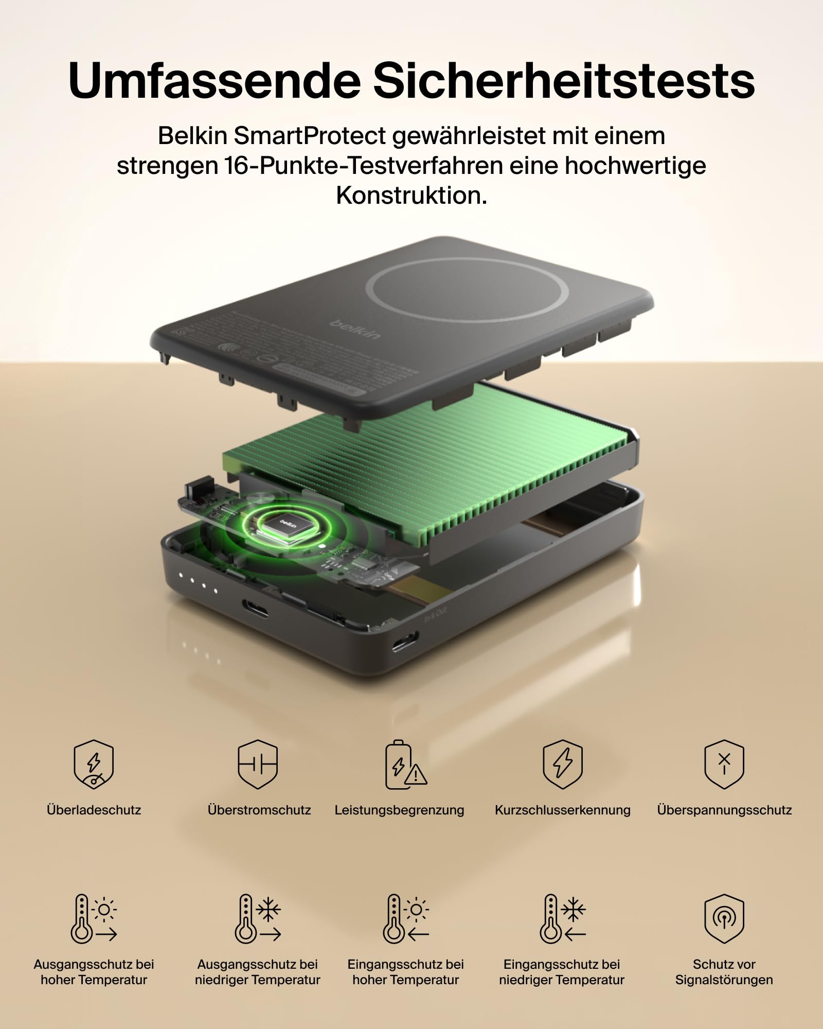 Belkin BoostCharge 10000mAh Magnetische Power Bank mit Ständer – Schwarz