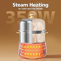 Vista 4 de Hard Boiled Egg Cooker - CACHOO 14-Egg Rapid Stainless Steel Egg Boiler with 30-Min Timer & Auto Shut Off, Compact Electric Vegetable Steamer for