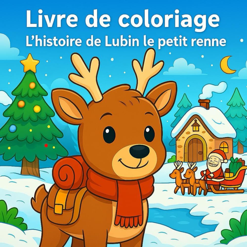 Livre de coloriage - L'histoire de Lubin le petit renne: L'aventure magique de Noël - Coloriage de l'Avent