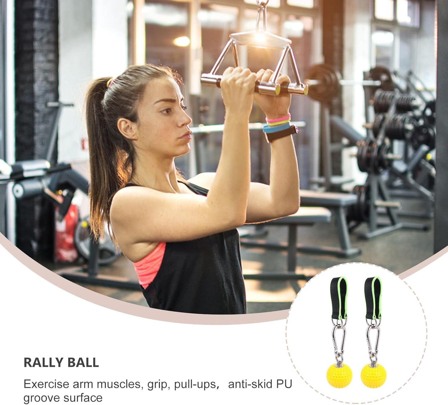 Wrist Exercise Grip Balls Hand Grip Strengthener Set with Climbing Training Straps for Finger Strength Fitness and Pull-up Training Random Color