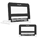 Dream On Me Mesh Security Bed Rail - Toddler Safety Guard with Breathable mesh, Reinforced Anchor System, Lightweight, Portable, fits Adult Twin-Size beds, Black