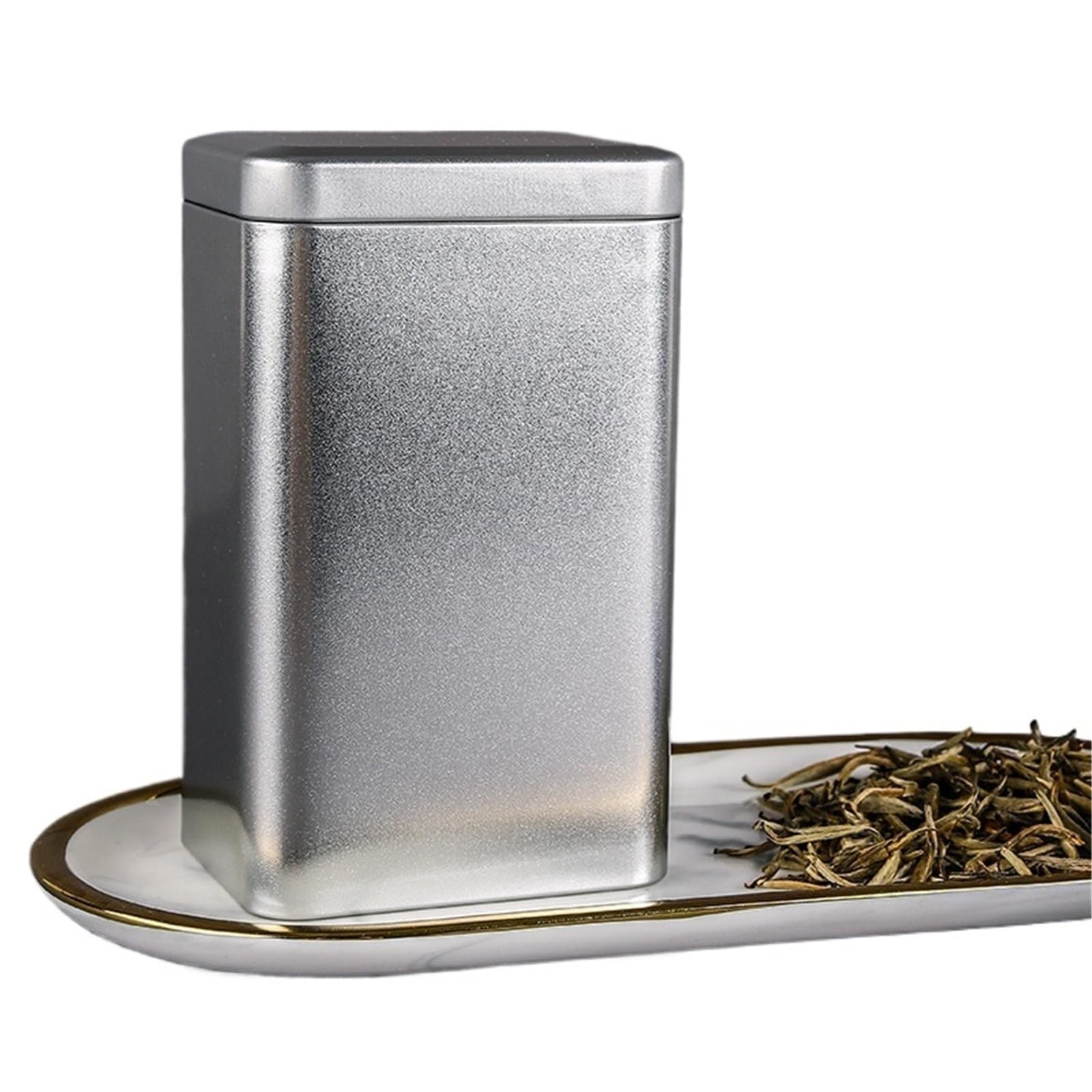 FDBTYJN Tea Caddy 125g Metal Retro Square Tea Can Candy Food Storage Case With Lid Packaging Box Container Solid Iron Sealed Cans(Color 5)