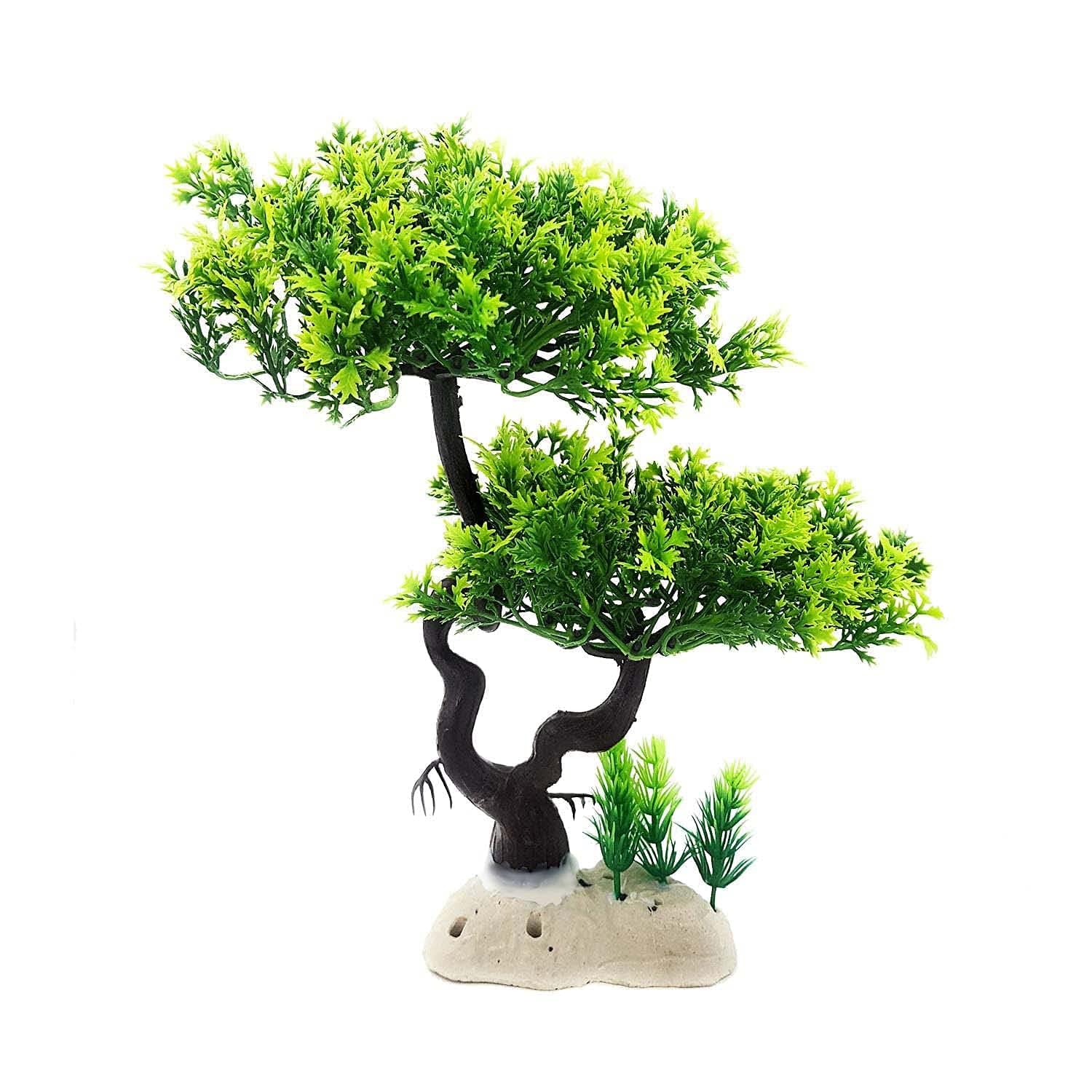 Mistletoe Natural Looking Artificial Plastic Plant Bonsai 2 Tree Ornament Decoration for Above 2ft Tank (Green) (B0BZ4GMD32) Amazon Price History, Amazon Price Tracker