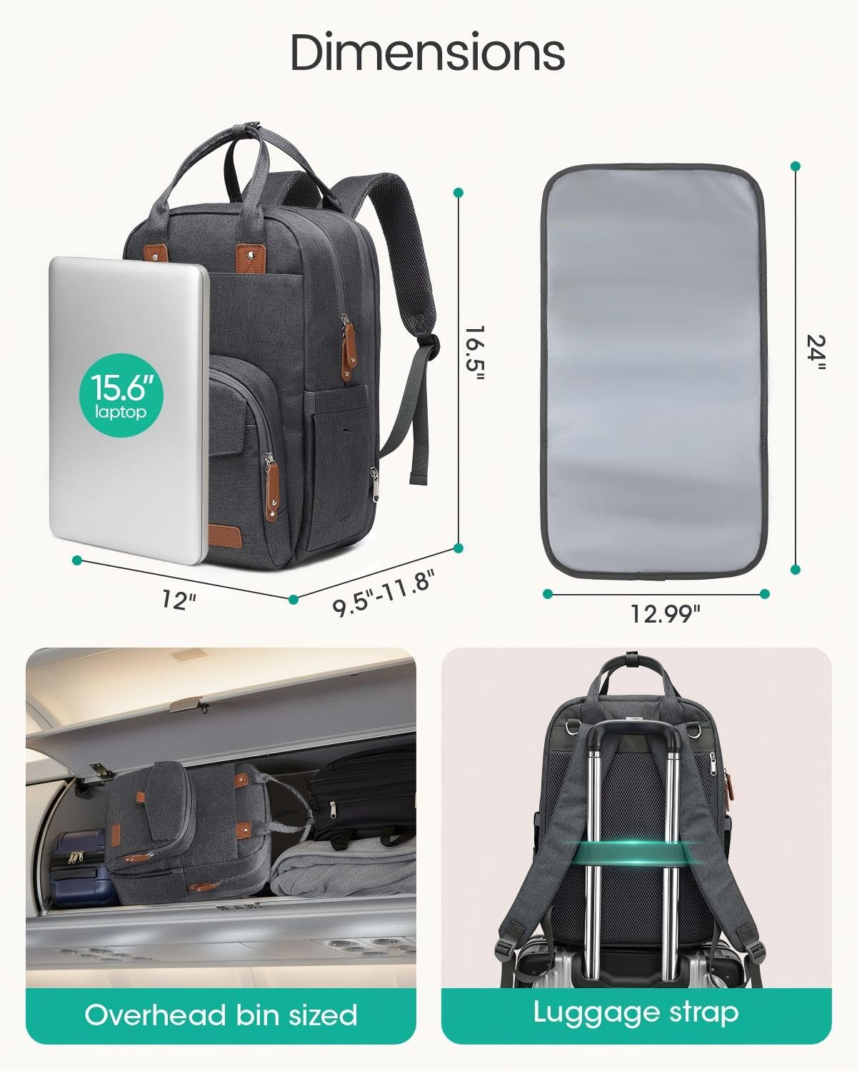 Qualyphant Expandable-Diaper-Bag Sac-à-Couches Extensible Mixte