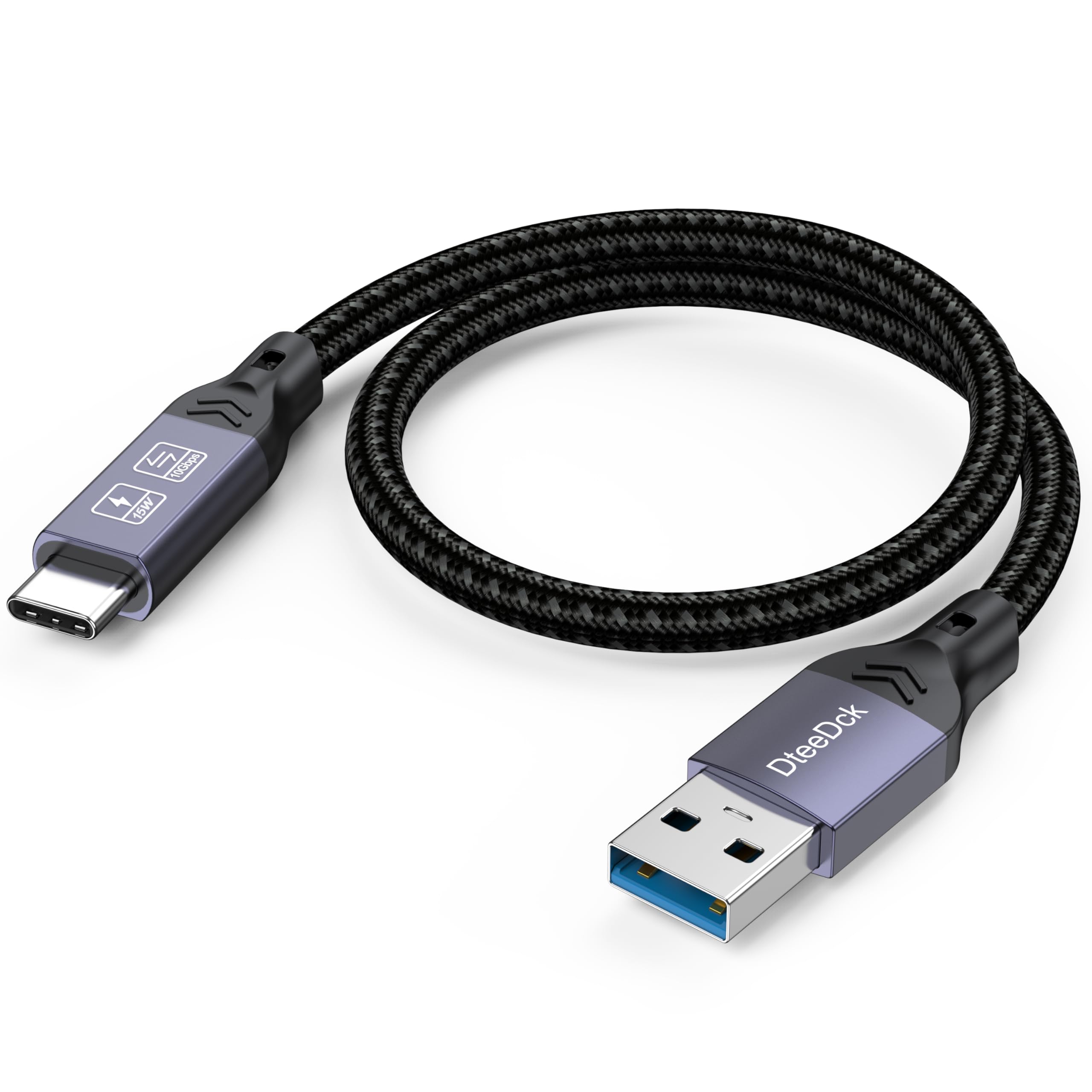 Cavo USB per auto Android, 60 W, cavo CarPlay per auto [segnale stabile], USB tipo C 3.2 Gen2 10 Gbps, trasferimento dati A-C 60 W, ricarica rapida di ricambio per iPhone 16/15, Google Pixel 9/8/7