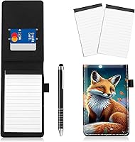 Vista 13 de Juego de 4 soportes para bloc de notas de tamaño de bolsillo, de piel sintética, mini bloc de notas con 2 bloc de notas pequeños y lápiz capacitivo